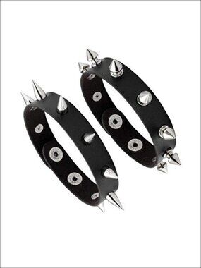 Punk Braided Rivets Leather Cuff Bracelet Wristband Adjustable Snap Button